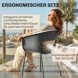  Set 4 ergonomske vrtne stolice s naslonima za ruke otporne na vremenske uvjete i hrđu tamno sive | shoptok.hr