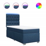  Krevet s oprugama i madracem plavi 100 x 200 cm od tkanine | shoptok.hr
