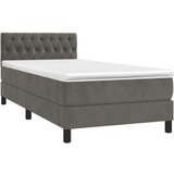 Box spring krevet s madracem tamnosivi 90x190 cm baršunasti | shoptok.hr