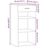  Komoda bijela 45 x 42,5 x 93 cm od konstruiranog drva | shoptok.hr