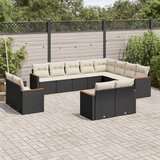  12-dijelni set vrtnih sofa od poliratana s jastucima crni | shoptok.hr