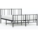 The Living Store Kovinski posteljni okvir z vzglavjem in vznožjem črn 150x200 cm - Posteljni Okvir, (21528891) | Shoptok.si