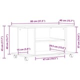 TV ormarić s kotačićima crni hrast 80x40x45 cm inženjerski drvo | shoptok.hr