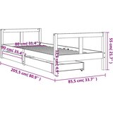  Okvir za dječji krevet s ladicama bijeli 80x200 cm od borovine | shoptok.hr