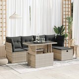  6-dijelni set vrtnih sofa od poliratana s jastucima svjetlosivi | shoptok.hr