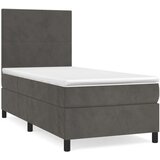 Box spring postelja z vzmetnico temno siva 100x200 cm žamet, (20789848) | Shoptok.si
