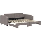  Dnevni krevet na razvlačenje smeđesivi 100 x 200 cm od tkanine | shoptok.hr