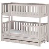 Molarem Home Drveni dječji krevet na kat Lea s tri kreveta i ladicom - kašmir - 200x90 cm - Madrac PE pjena 8 cm-spužvasti madrac | shoptok.hr