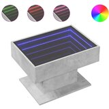 vidaXL Klubska mizica LED betonsko siva 70x50x45 cm inženirski les, (21323663) Cene