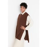Trendyol Brown V Neck Slit Detailed Knitwear Sweater Cijene