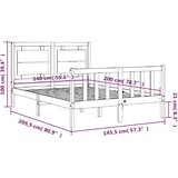  Za krevet s uzglavljem 140x200 cm od masivnog drva | shoptok.hr