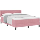 vidaXL Box spring krevet Ružičasta 190 x 140 cm Baršun - Ružičasta 140 x 190 cm Dizajn s rombovima | shoptok.hr