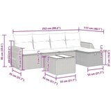 vidaXL 6-dijelni set vrtnih sofa s jastucima bež od poliratana | shoptok.hr
