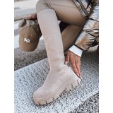DStreet Kozaki damskie SCARLET beżowe | shoptok.hr