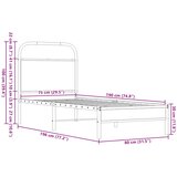  Okvir kreveta bez madraca smeđa boja hrasta 75x190 cm drveni | shoptok.hr