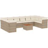 Maison Chic Seti vrtnega pohištva - Vrtna garnitura - Vrtni pohištvo set 11-delna z blazinami bež poli ratan, (21817018) | Shoptok.si