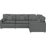  Modularna sofa s jastucima, tkanina, tamno siva | Eponuda.com