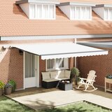 vidaXL Ručno uvlačiva tenda s LED bijela 450x350 cm, Tenda zamjena za okvir 4.5x3.5 m bijela Cijene