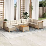 vidaXL 9-dijelni set vrtnih sofa s jastucima bež od poliratana | shoptok.hr