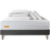 Septnuits Kompletni paket za posteljo - Vzmetnica 180x200 cm + Vzmetnica z letvami (komplet) + 2 vzglavnika + Prevleka - Memo Bio, (21614080) | Shoptok.si