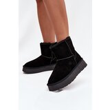 Boto Women's Snow Boots Made of Genuine Suede on Platform Black Privine | Shoptok.si