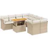 vidaXL 9-dijelni set vrtnih sofa s jastucima bež od poliratana | shoptok.hr