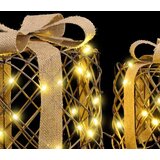 vidaXL Darilna škatla 3 pcs Toplo bela 20 x 20 x 20 cm Ratan | Shoptok.si