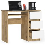 AKORD A-6 Računalniška Miza, Desna Izvedba, Hrast Artisan/Bela, (5000332900) | Shoptok.si