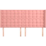 Uzglavlje s ušima ružičasto 203x16x118/128 cm baršunasto | Eponuda.com