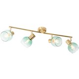 QAZQA Art Deco spot zlata z zelenim steklom 4-light - Vidro | Shoptok.si