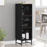 vidaXL Highboard Crni hrast 35 x 37 x 117 cm Konstruirano drvo Cijene