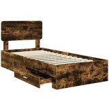  Okvir za krevet s uzglavljem Dimljeni hrast 100 x 200 cm | shoptok.hr