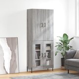 vidaXL Visoka komoda siva sonome 69 5x34x180 cm od konstruiranog drva | shoptok.hr
