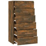  Komoda sa 6 ladica boja dimljenog hrasta 50 x 34 x 96 cm drvena | shoptok.hr