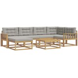  Set vanjskih sofa 7 kom. Bijela i svjetlosiva | shoptok.hr