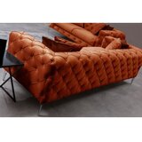  Oranžna žametna sedežna garnitura 197 cm Como – | Shoptok.si