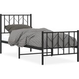  The Living Store Kovinski posteljni okvir z vzglavjem in vznožjem črn 80x200 cm - Posteljni Okvir, (21455652) | Shoptok.si