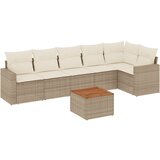 Maison Chic Seti vrtnega pohištva - Vrtna garnitura - Vrtni pohištvo set 7-delna z blazinami bež poli ratan, (21800138) | Shoptok.si