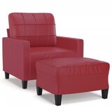  Fotelja s tabureom crvena boja vina 60 cm od umjetne kože | Eponuda.com