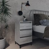 vidaXL noćni ormarić s metalnim nogama boja sivog hrasta 40x35x69 cm Cijene