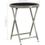  Stolić za čaj sivi 60 cm poliratana od kaljenog stakla | shoptok.hr