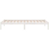 vidaXL posteljni okvir bel iz trdne borovine 100x200 cm | Shoptok.si