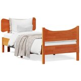  The Living Store Posteljni okvir brez vzmetnice voščeno rjav 75x190 cm borovina - Posteljni Okvir, (21500025) | Shoptok.si