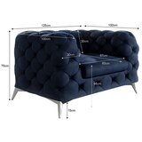 Ropez Temno moder žameten fotelj Chelsea – | Shoptok.si