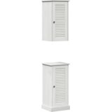 vidaXL Set namještaja za kupaonicu s policom s pohranom s vratima 2 pcs antično bijela | shoptok.hr