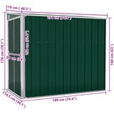  Zidno vrtno spremište zeleno 118 x 194 x 178 cm pocinčani čelik | shoptok.hr