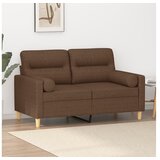 vidaXL Kavč dvosed z blazinami rjav 120 cm blago Cene