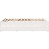 vidaXL Posteljni okvir brez vzmetnice s predali 140x200 cm borovina | Shoptok.si