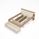 Marckeric Bijeli/u prirodnoj boji bračni krevet u dekoru hrasta s prostorom za odlaganje bez podnice 140x190 cm Albo – | shoptok.hr