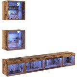 TV zidne jedinice s LED-om Zidne 5 pcs Staro drvo 100 x 30 x 30 cm | shoptok.hr